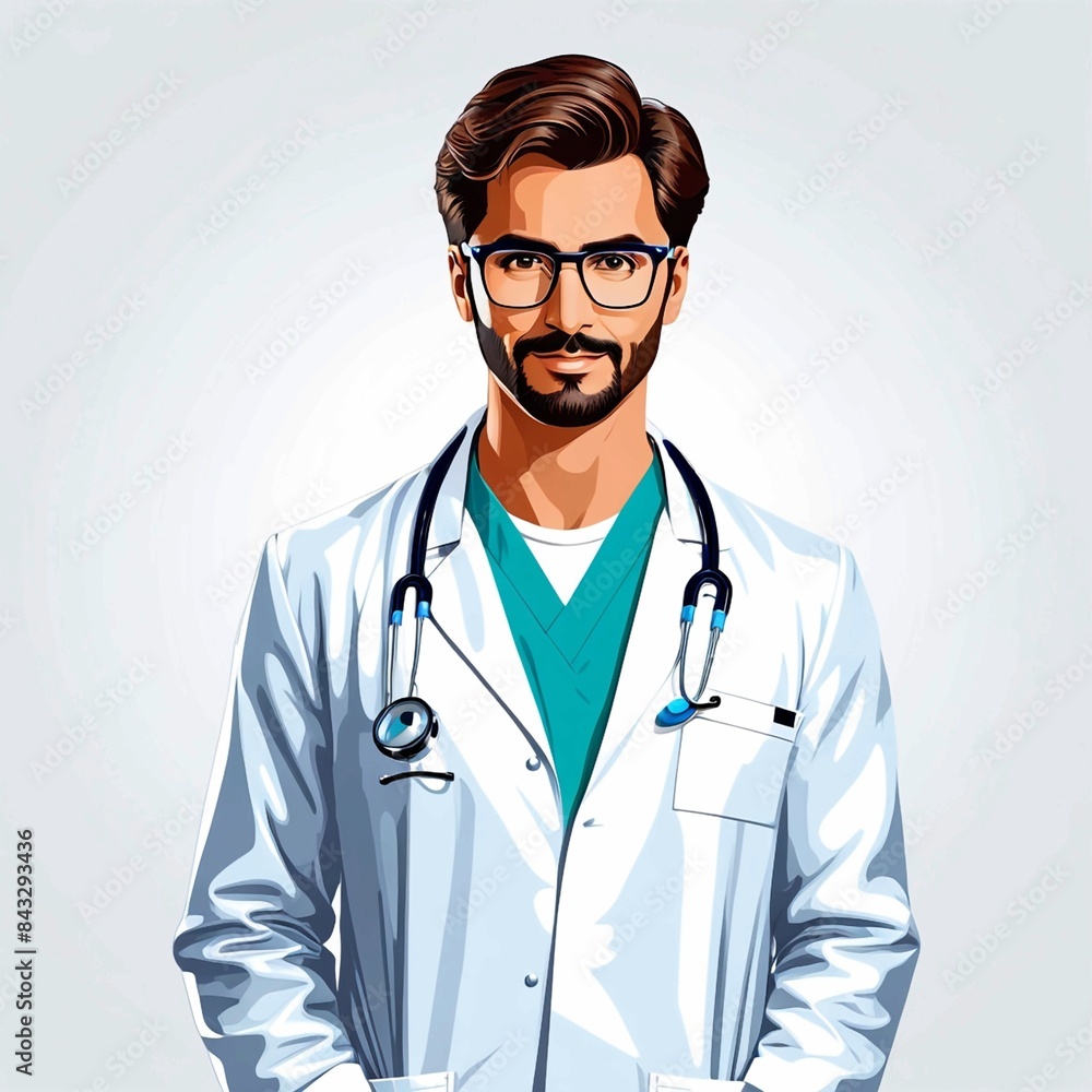 A man with glasses and a lab coat, National doctor day