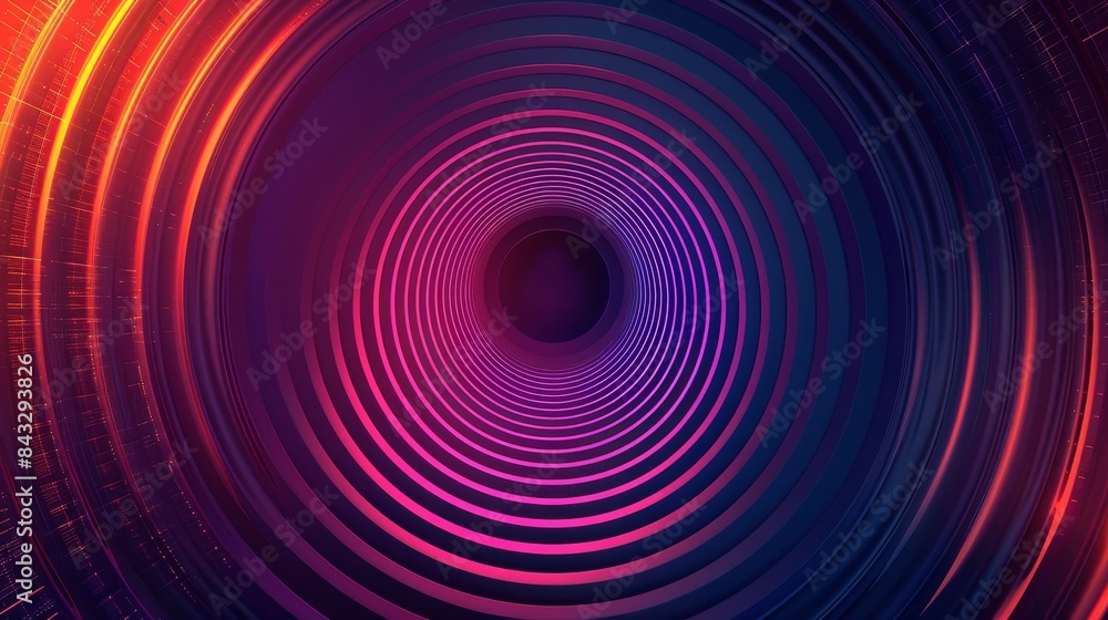 Geometric circular sound amplifier, abstract, vivid colors, futuristic patterns, sleek design Geometric circular sound amplifier, abstract, vivid colors, futuristic patterns, sleek design