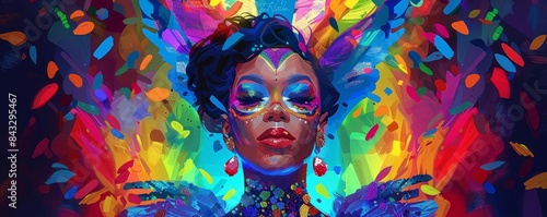 A drag queen performing at a Pride event  Captivating  Vibrant colors  Digital painting  Entertaining celebration