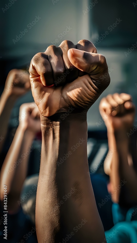 Fototapeta premium Raised Fist of Resilience 