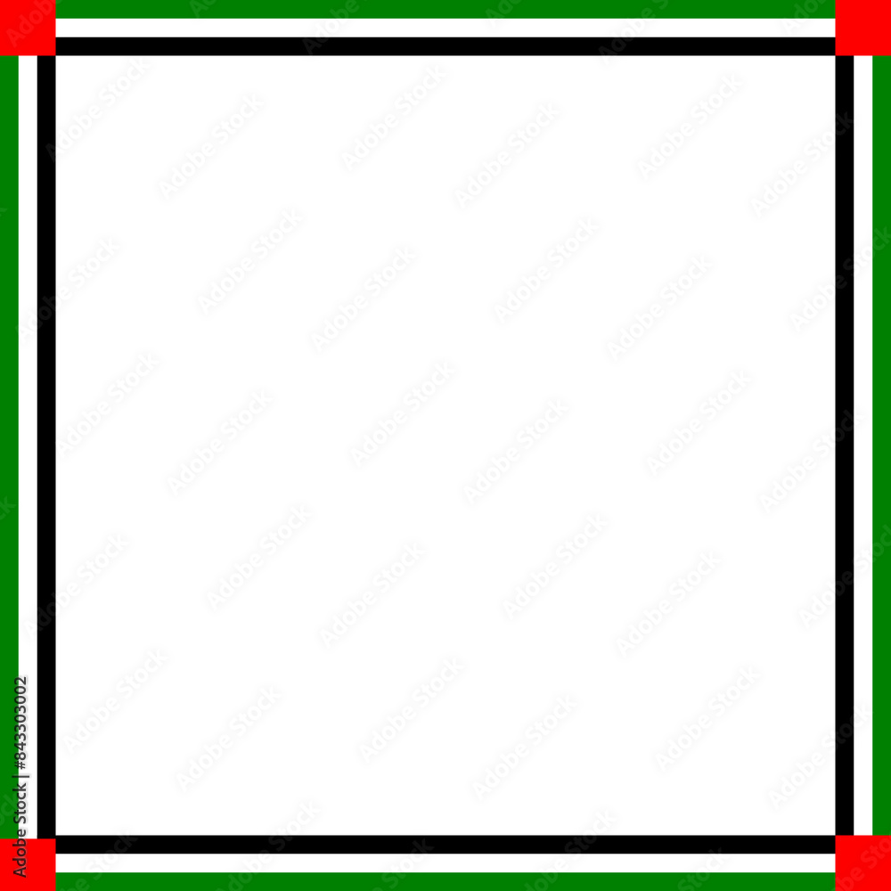 United Arab Emirates flag style square frame United Arab Emirates flag style square frame