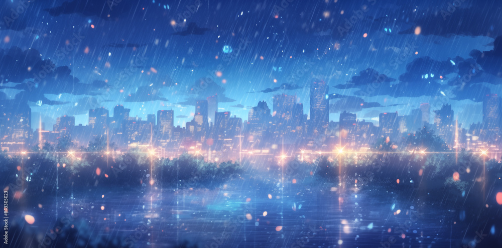 Obraz premium Beautiful rainy season scenery.