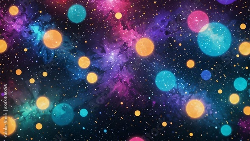 Wallpaper Mural Abstract Cosmic Bokeh Background with Glitter Torontodigital.ca