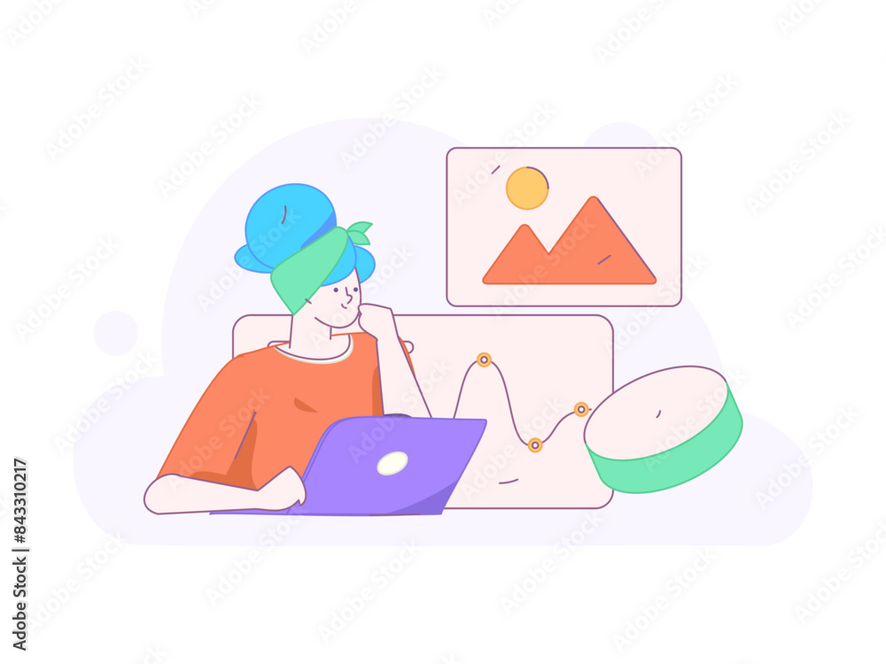 Flat vector illustration of business people operating work scene
Flat vector illustration of business people operating work scene