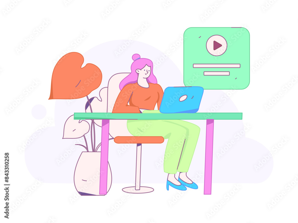 Flat vector illustration of business people operating work scene
Flat vector illustration of business people operating work scene
