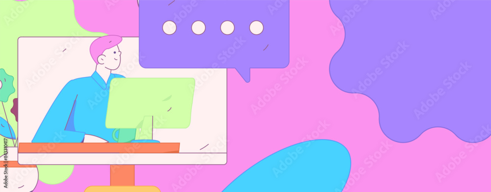 Flat vector illustration of business people operating work scene
Flat vector illustration of business people operating work scene