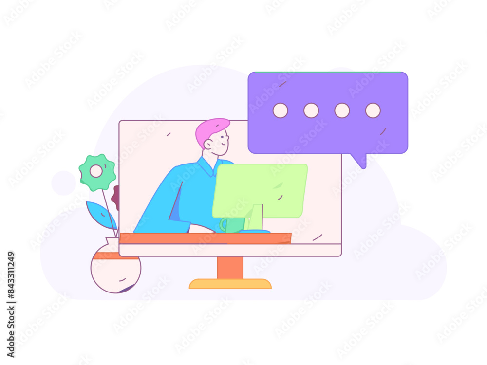 Flat vector illustration of business people operating work scene
Flat vector illustration of business people operating work scene