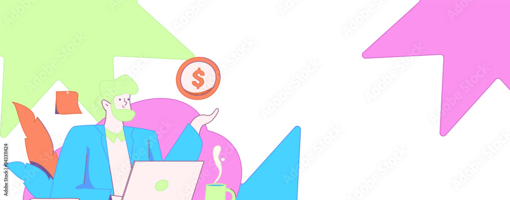 Flat vector illustration of business people operating work scene
Flat vector illustration of business people operating work scene