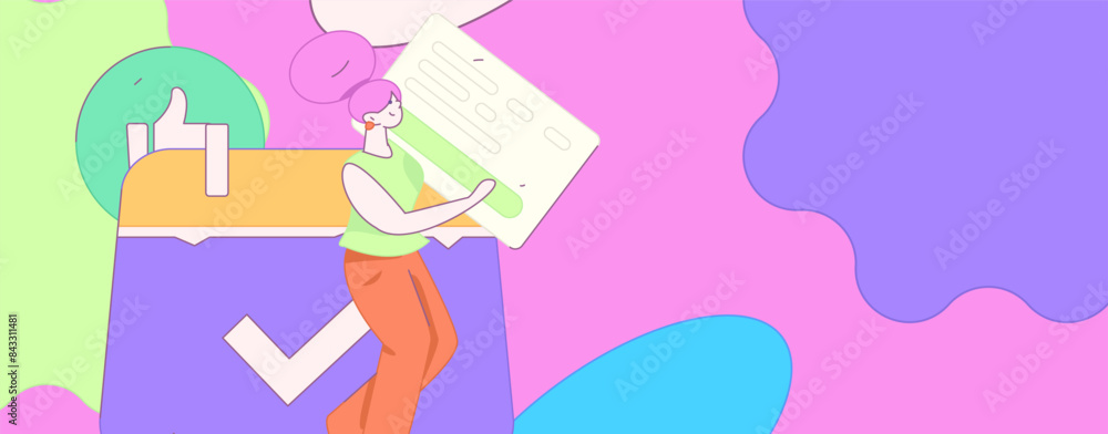 Flat vector illustration of business people operating work scene
Flat vector illustration of business people operating work scene