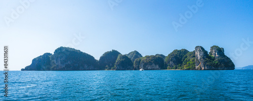 Obraz na płótnie longtail boat trip to hong island at than bok khorani national park krabi in thailand w salonie