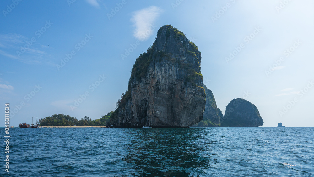 longtail boat trip to ko poda and chicken island in krabi in thailand