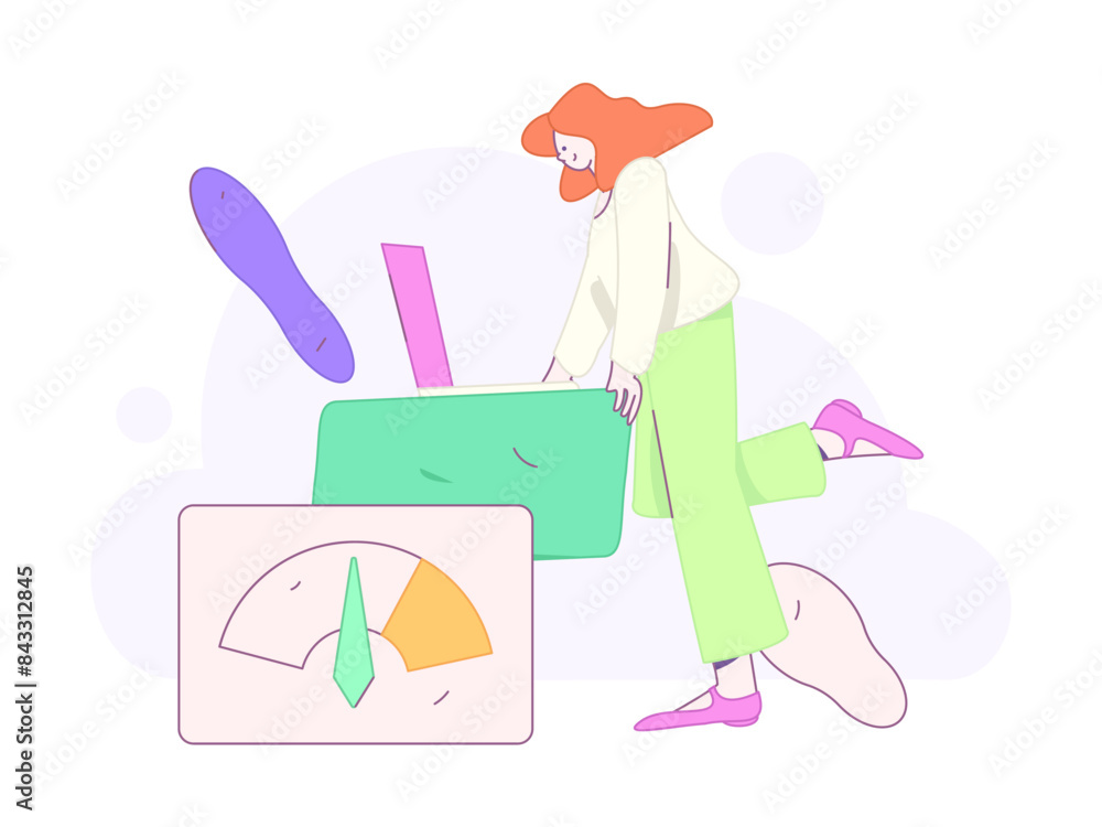 Flat vector illustration of business people operating work scene
Flat vector illustration of business people operating work scene