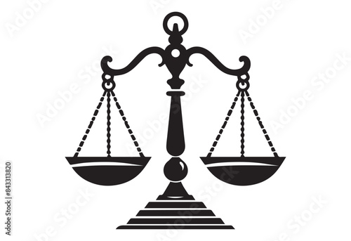 A weight balance scale silhouette on a solid white background.