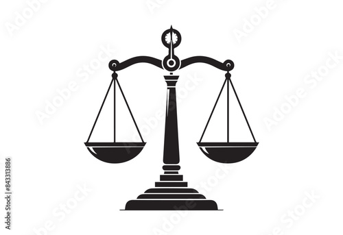 A weight balance scale silhouette on a solid white background.