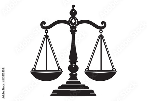 A weight balance scale silhouette on a solid white background.