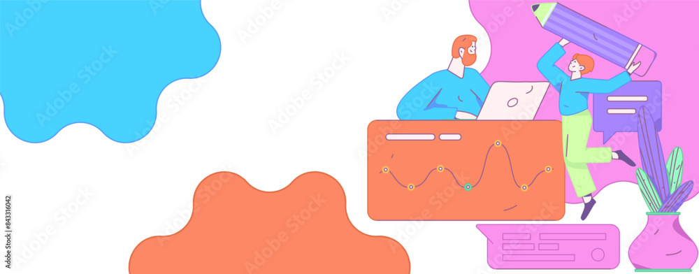 Flat vector illustration of business people operating work scene
Flat vector illustration of business people operating work scene