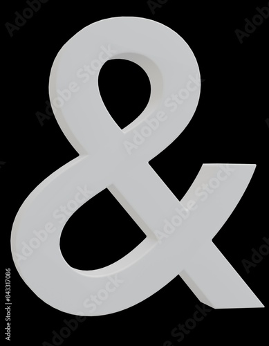 Large White Ampersand 3D render