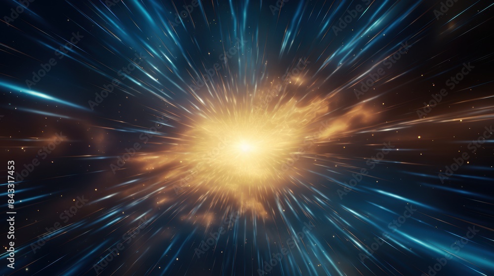 Dynamic image of a cosmic explosion with vibrant colors and light ...