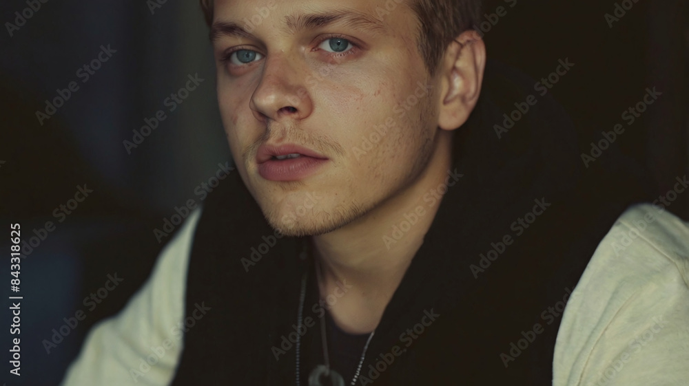 An intense portrait capturing the fierce and enraged expression of an Azzlack rapper, each feature exuding raw emotion and power generative ai An intense portrait capturing the fierce and enraged expression of an Azzlack rapper, each feature exuding raw emotion and power generative ai