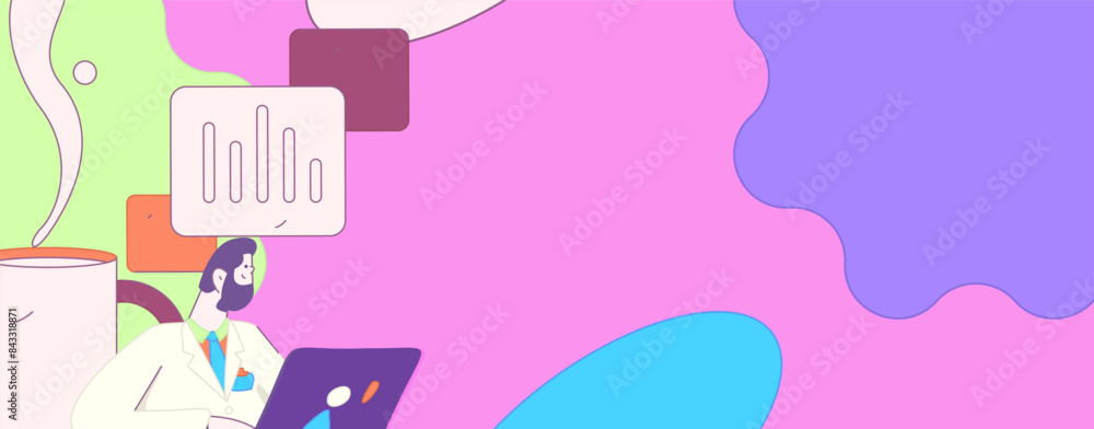 Flat vector illustration of business people operating work scene
Flat vector illustration of business people operating work scene