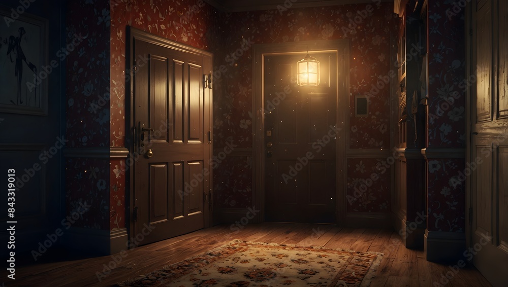 Obraz premium A short story about a teenager who discovers a hidden doorway in their bedroom leading to a magical realm ai-generated