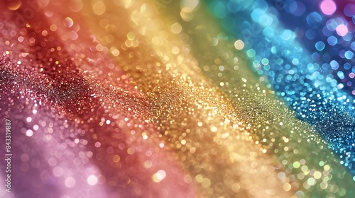 Colorful rainbow glitter sand background. LGBT pride gender equality wallpaper. 