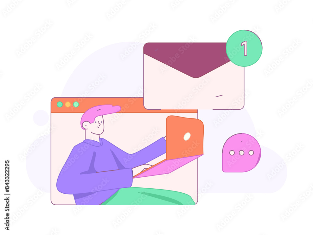 Flat vector illustration of business people operating work scene
Flat vector illustration of business people operating work scene