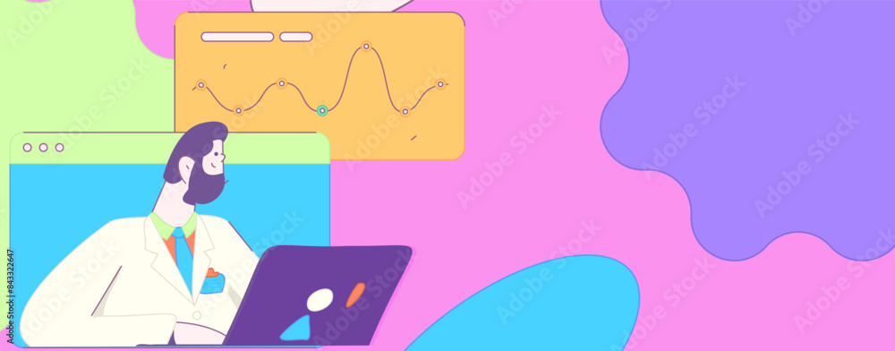 Flat vector illustration of business people operating work scene
Flat vector illustration of business people operating work scene