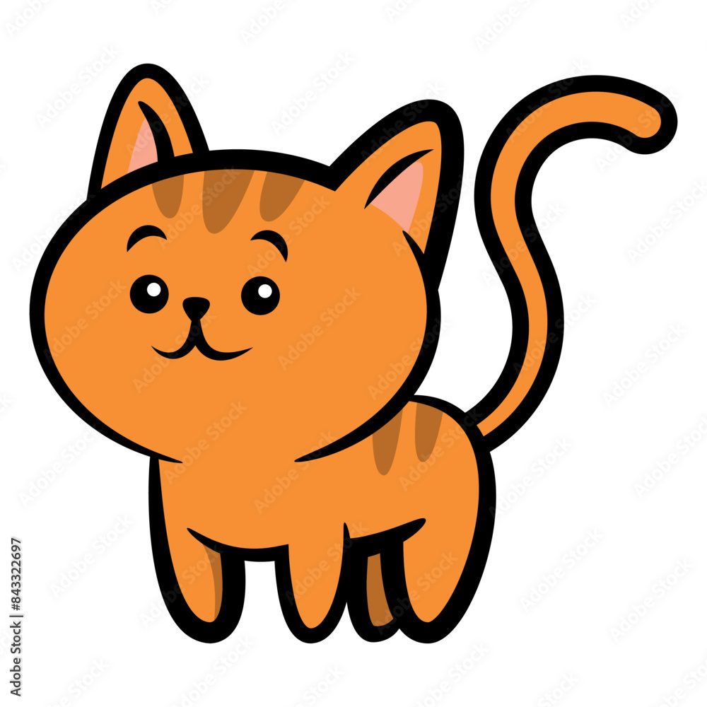 Cute Orange kitten cartoon character. best for icon, logo, sticker, and mascot with pet themes Cute Orange kitten cartoon character. best for icon, logo, sticker, and mascot with pet themes