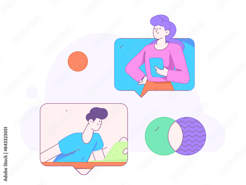 Flat vector illustration of business people operating work scene
Flat vector illustration of business people operating work scene