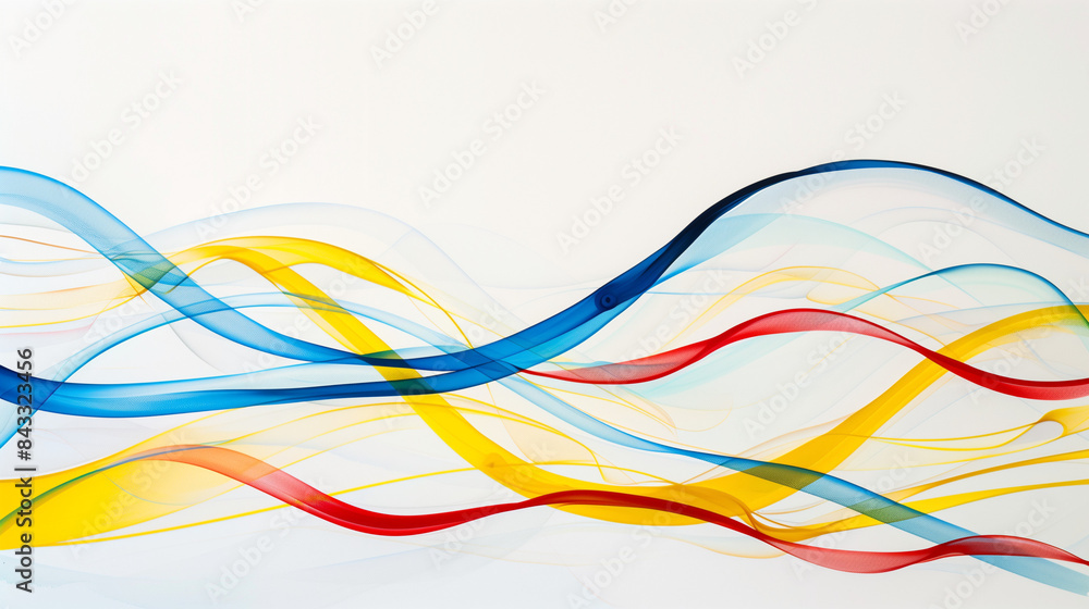 Abstract Colorful Flowing Lines on White Background Abstract Colorful Flowing Lines on White Background