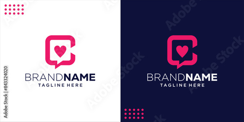 Heart chat is the perfect logo, Design Inspiration, Illustration, Vector.