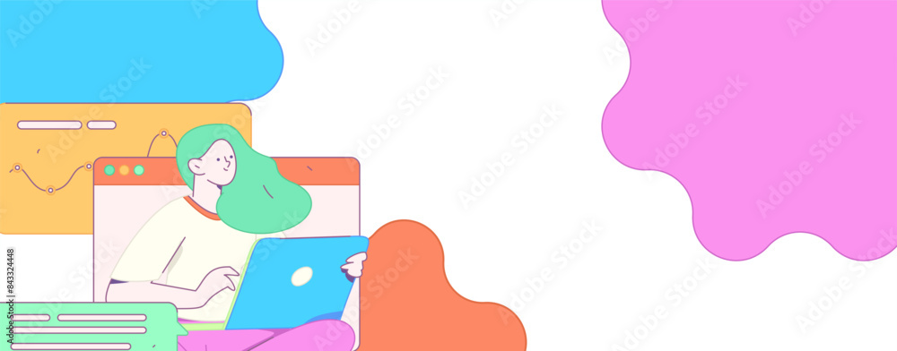 Flat vector illustration of business people operating work scene
Flat vector illustration of business people operating work scene