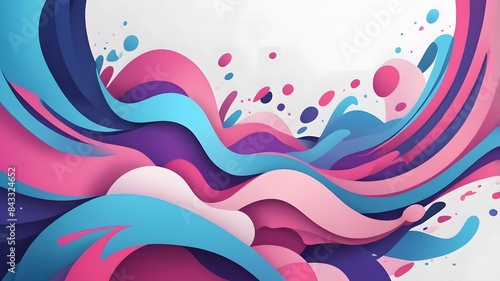 Colorful Abstract Wave Pattern with Blue, Pink, and Orange Elements
