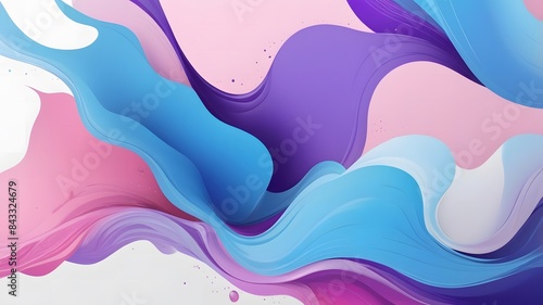 Wavy Abstract Background Design in Blue and Pink Tones