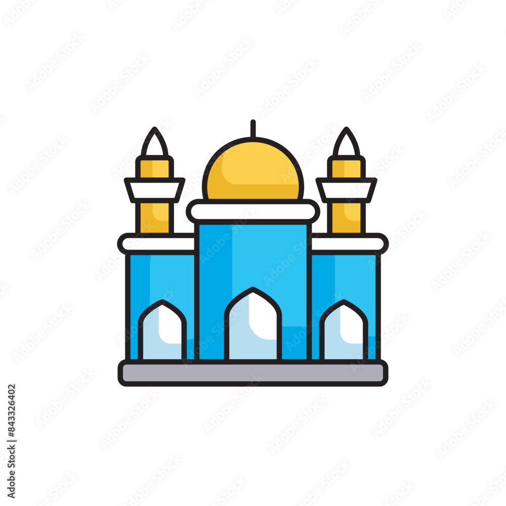 Taj Mehal icon design with white background stock illustration Taj Mehal icon design with white background stock illustration
