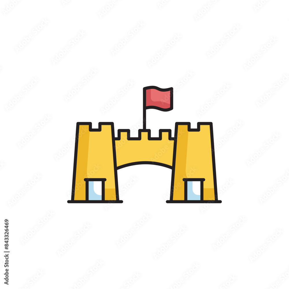 City Gate icon design with white background stock illustration City Gate icon design with white background stock illustration