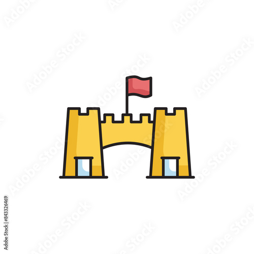 City Gate icon design with white background stock illustration