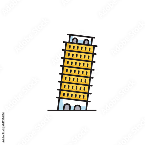 Pisa icon design with white background stock illustration