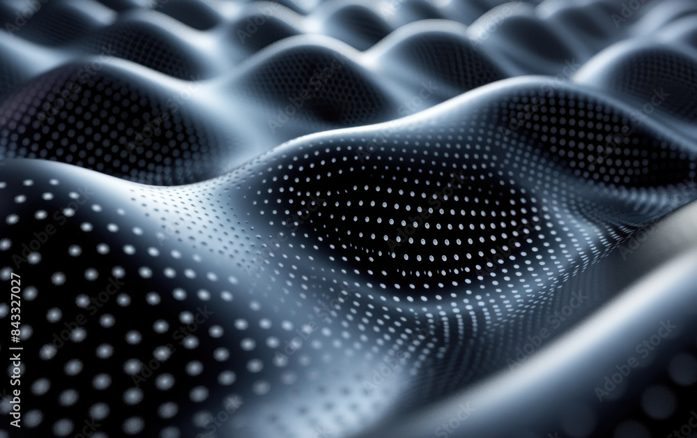 Abstract surface with black and white dots and wavy patterns, representing futuristic technology. High-resolution image, suitable for backgrounds. Abstract surface with black and white dots and wavy patterns, representing futuristic technology. High-resolution image, suitable for backgrounds.