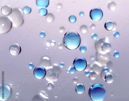 Wallpaper Mural 透明な球体　水滴が浮かぶクリアな背景素材　ジェル　　雨粒　成分のイメージテクスチャー Torontodigital.ca