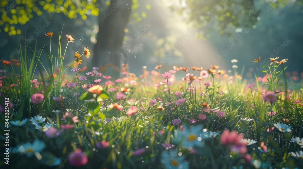 Fototapeta premium Fresh flowered meadow