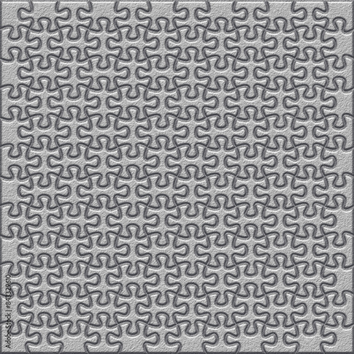 Grey jigsaw puzzle for background stock illustration.