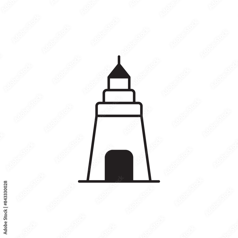 Landmark icon design with white background stock illustration