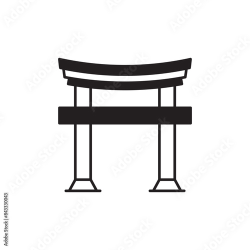 Torii icon design with white background stock illustration