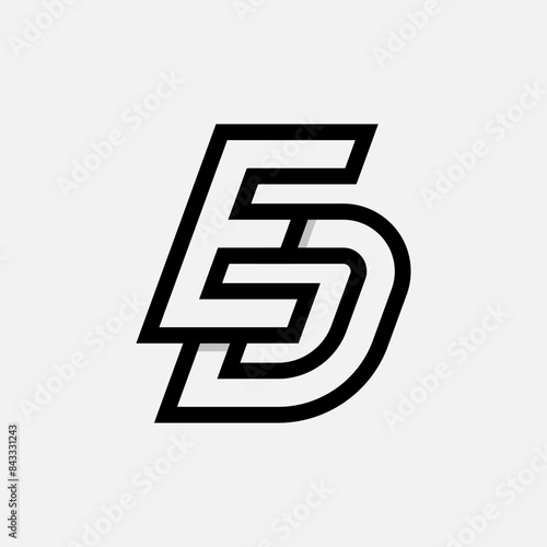 Letter ED or DE Logo, Monogram Logo letter D with E combination, design logo template element, vector illustration