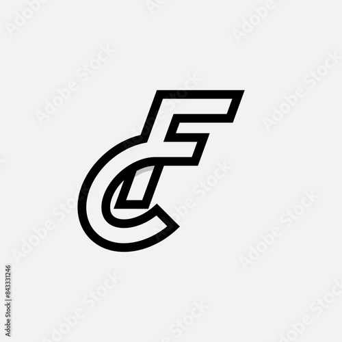 Letter CF or FC Logo, Monogram Logo letter G with M combination, design logo template element, vector illustration