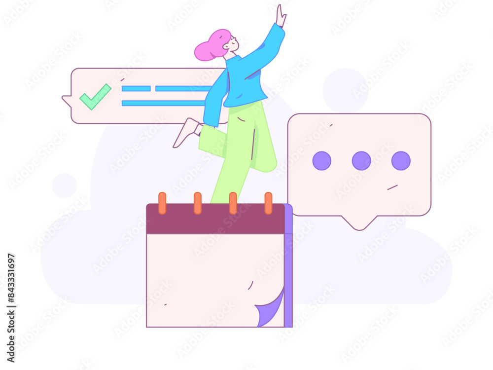 Flat vector illustration of business people operating work scene
Flat vector illustration of business people operating work scene