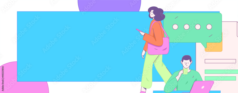 Flat vector illustration of business people operating work scene
Flat vector illustration of business people operating work scene