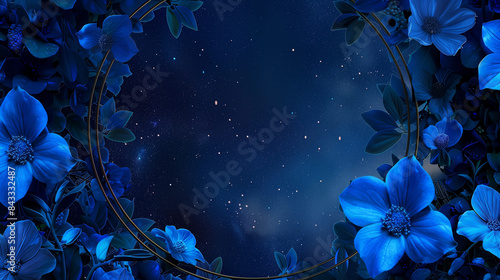 blue flowers frame background wallpaper